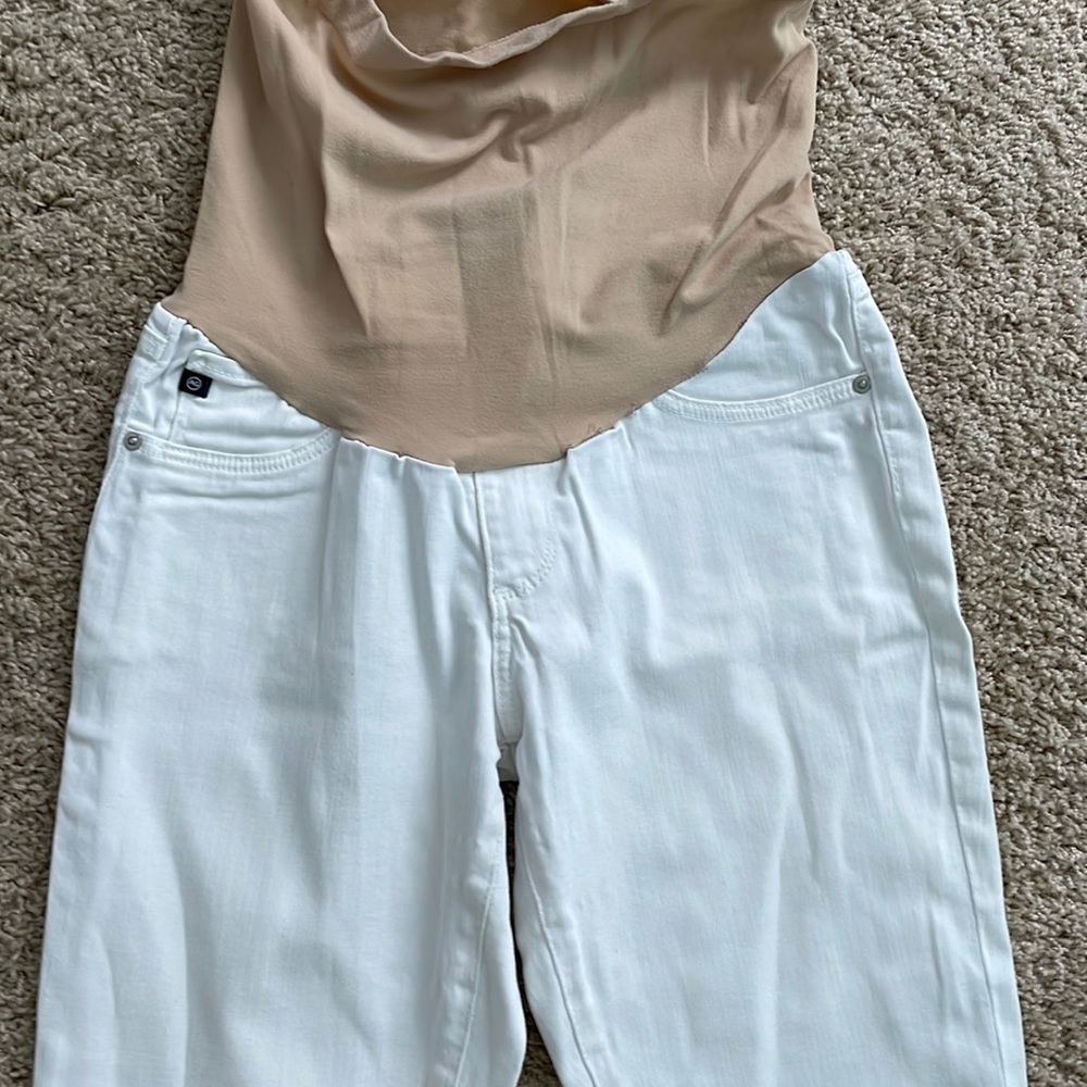 Ag pencil slim leg ankle white jean